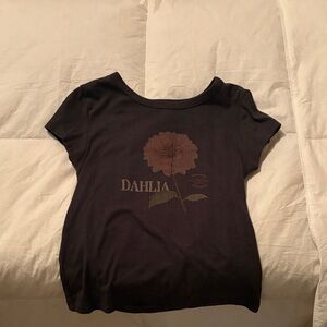 American Eagle Outfitters Black Tee with Floral Design